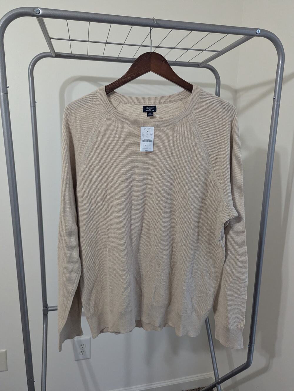 NWT J.Crew Factory Men's 100% Crewneck Sweater Gray Size L CD617